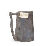 A leather mug or blackjack Probably 17th century