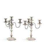 A pair of George II style four light candelabra George Edward & Sons, Sheffield, 1914