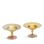 Two Tiffany Studios favrile glass compotes 1899-1918