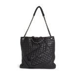 CHANEL: BLACK QUILTED KARL'S CABAS TOTE Fall 2010