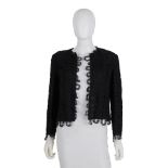 CHANEL: BLACK LACE CROPPED JACKET 2000 Transition Collection