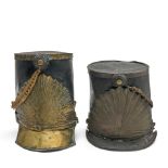 TWO 19TH CENTURY NEW ENGLAND MILITIA SHAKOS,