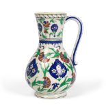 Pichet en céramique de style Iznik par Théodore Deck, France, XIXème siècleA...