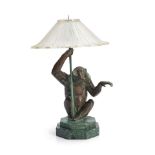 Max Le Verrrier (1891-1973) 'Pluie' Figural Table Lamp,