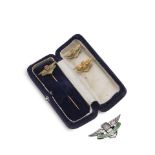 A rare 100mph Southport Motor Club 9 carat gold tie/lapel pin badge, 1936, ((5))
