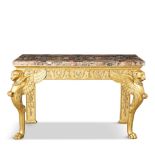 A Continental Neoclassical style giltwood console table, 19th century,