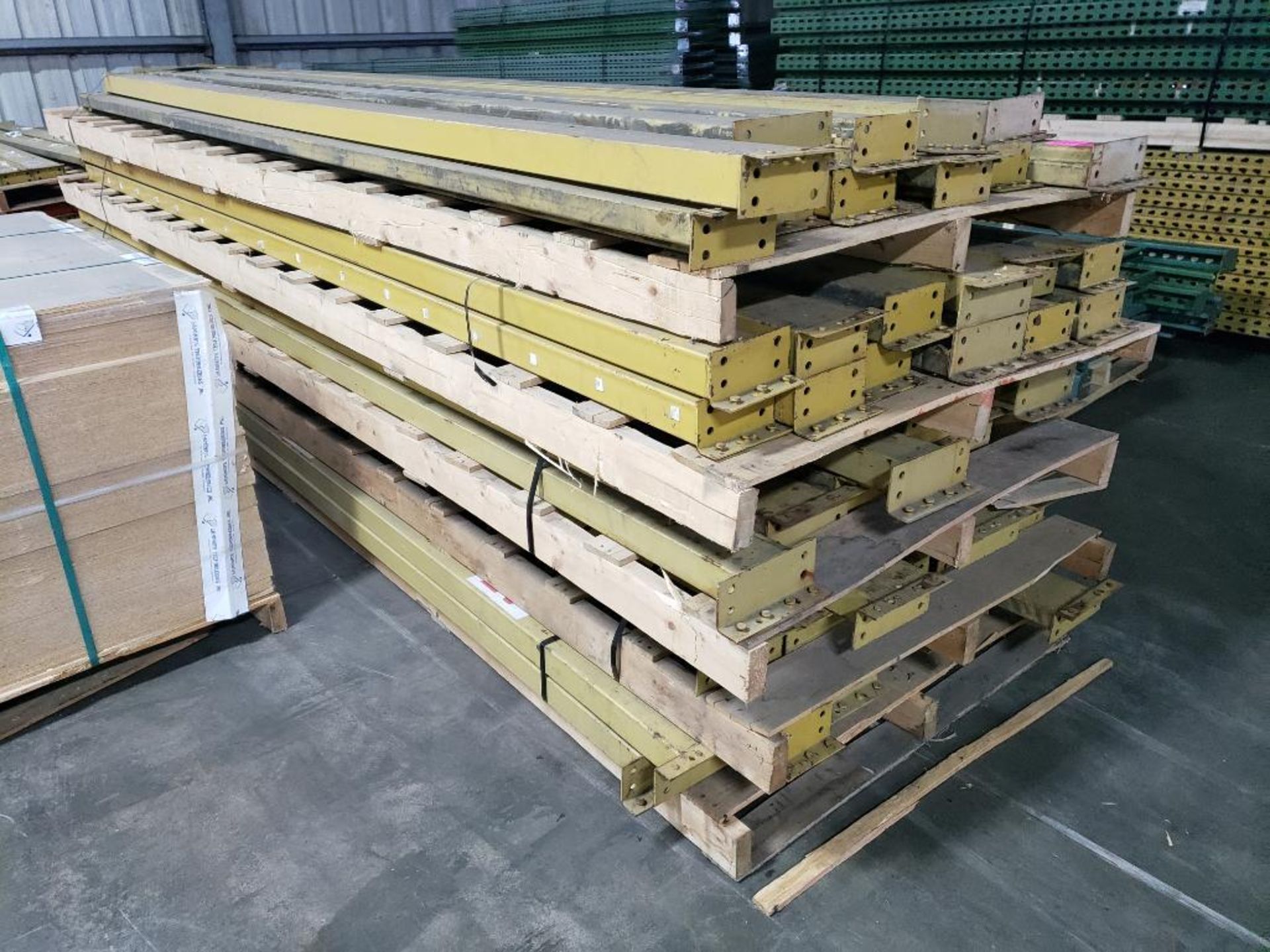 Selective Racking Cross Bars Qty 50 - 144in pallet racking cross bar. For a $40 fee this lot can be ...