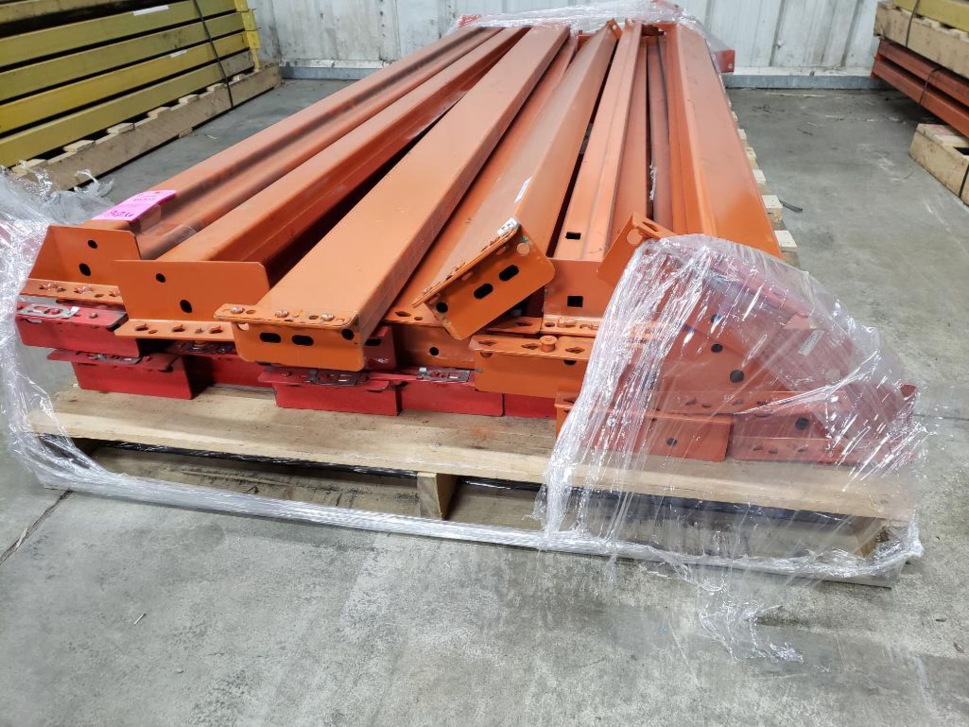 Selective Racking Cross Bars Qty 18 - 96in pallet racking cross bar. For a $40 fee this lot can be ...
