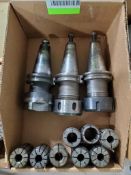 Qty 3 - Cat40 tool holders with spring collets.