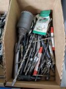 Large assortment drill bits and taps.