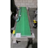 Metal Conveyor With Rubber Belt, Approximate 2 Meter Long x 0.5 Meter Wide. *SUBJECT TO PIECEMEAL BI