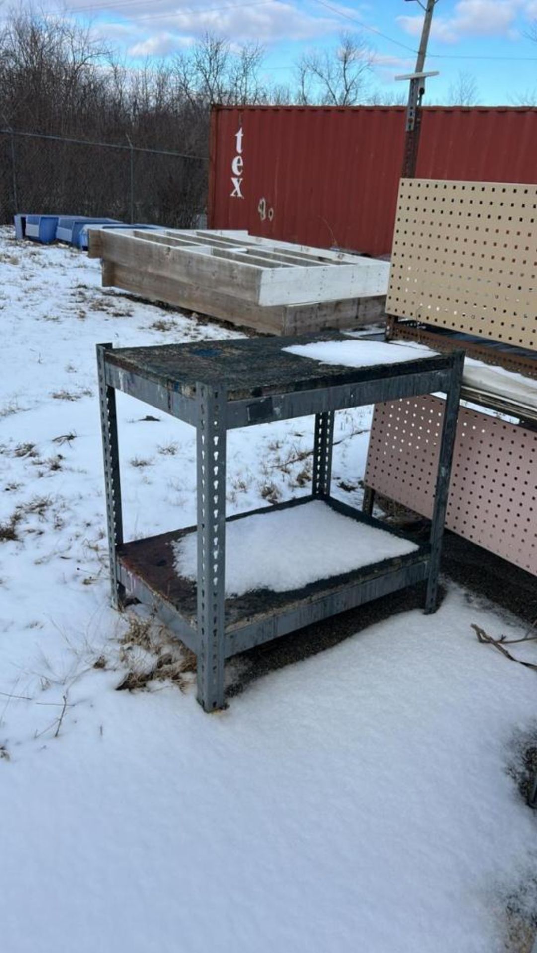 Used Racking Tables Lot Consisting of: Assorted Scrap, Tables, and Racking.