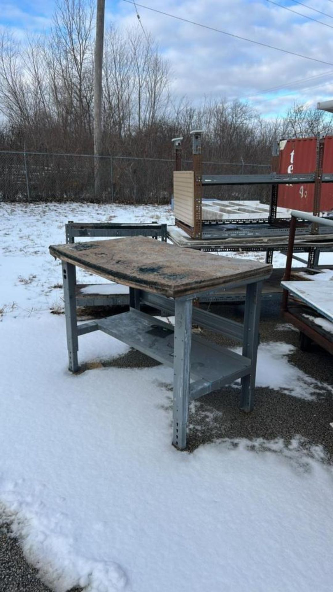 Used Racking Tables Lot Consisting of: Assorted Scrap, Tables, and Racking.
