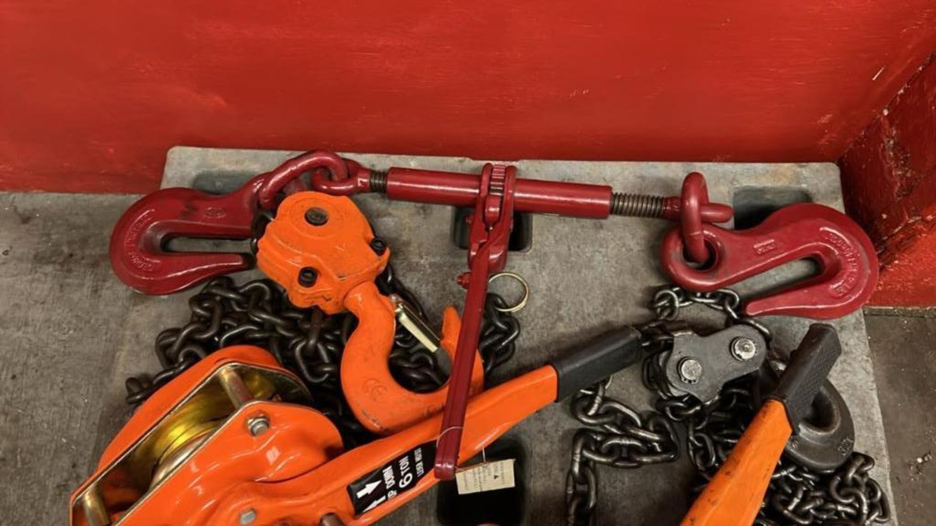 LOT: (1) 6 Ton, (1) 3-Ton Chain Level Hoists, and 3-Ton Chain Hoist.