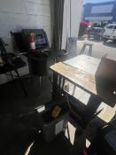 LOT WINIX AIR PURIFIER, SAW HORSES, TABLES, CHAIRS, ETC.