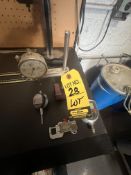 LOT DIGITAL & DIAL INDICATORS, INDICATOR STAND, MITUTOYO DIGITAL MICROMETER