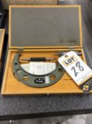 5-6" OD Micrometer, Mitutoyo 103-220, Carbide Faces, .0001", With Standard