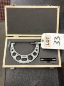 3-4" OD Micrometer, Phase 2 187-004, Carbide Faces, .0001", With Standard