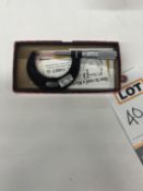 1-2" OD Micrometer, Starrett No.436-2in, Carbide Faces, .0001"