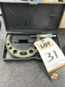 3-4" OD Micrometer, Mitutoyo 103-218, Carbide Faces, .0001", With Standard