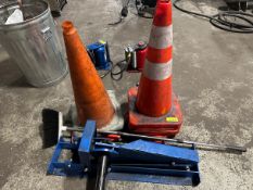 (6) TRAFFIC CONES AND (1) SMALL JACK
