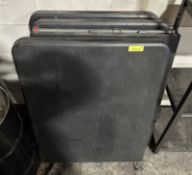 (3) 48" X 24" BLACK FOLDING LIFETIME TABLES.