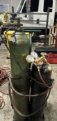 ACETYLENE CART W/ TANKS, TORCH, HOSES, AND GAUGES.