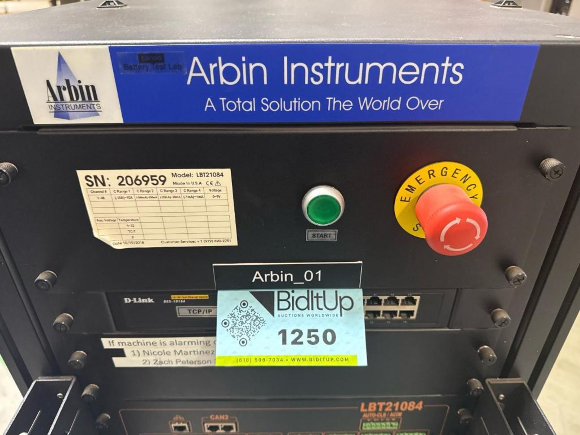 Arbin Instruments LBT21084 Battery Cell Test System; Arbin Instruments ...