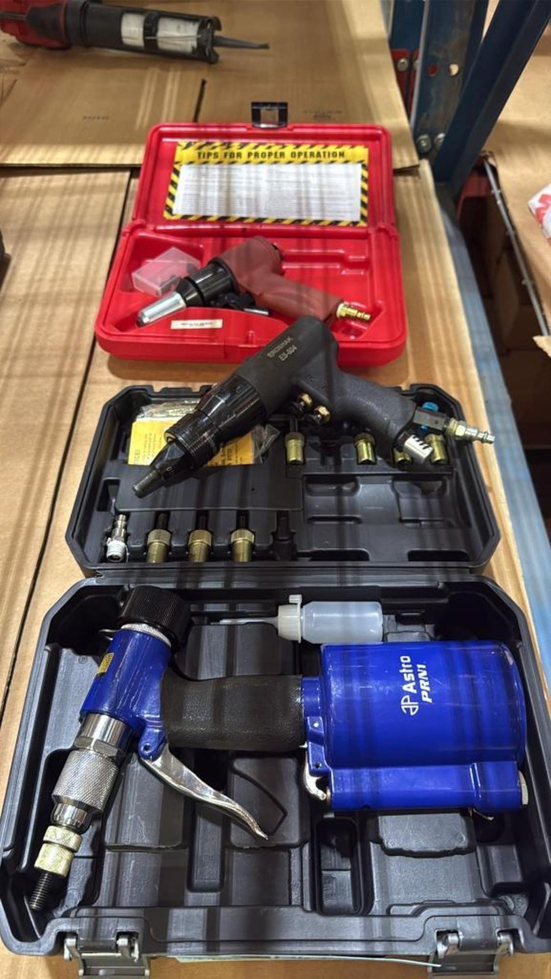Prn1 Rivet Set Assorted Pneumatic Rivet Guns; Lot of (1) Astro PRN1, (1) EROSHAK ES ...