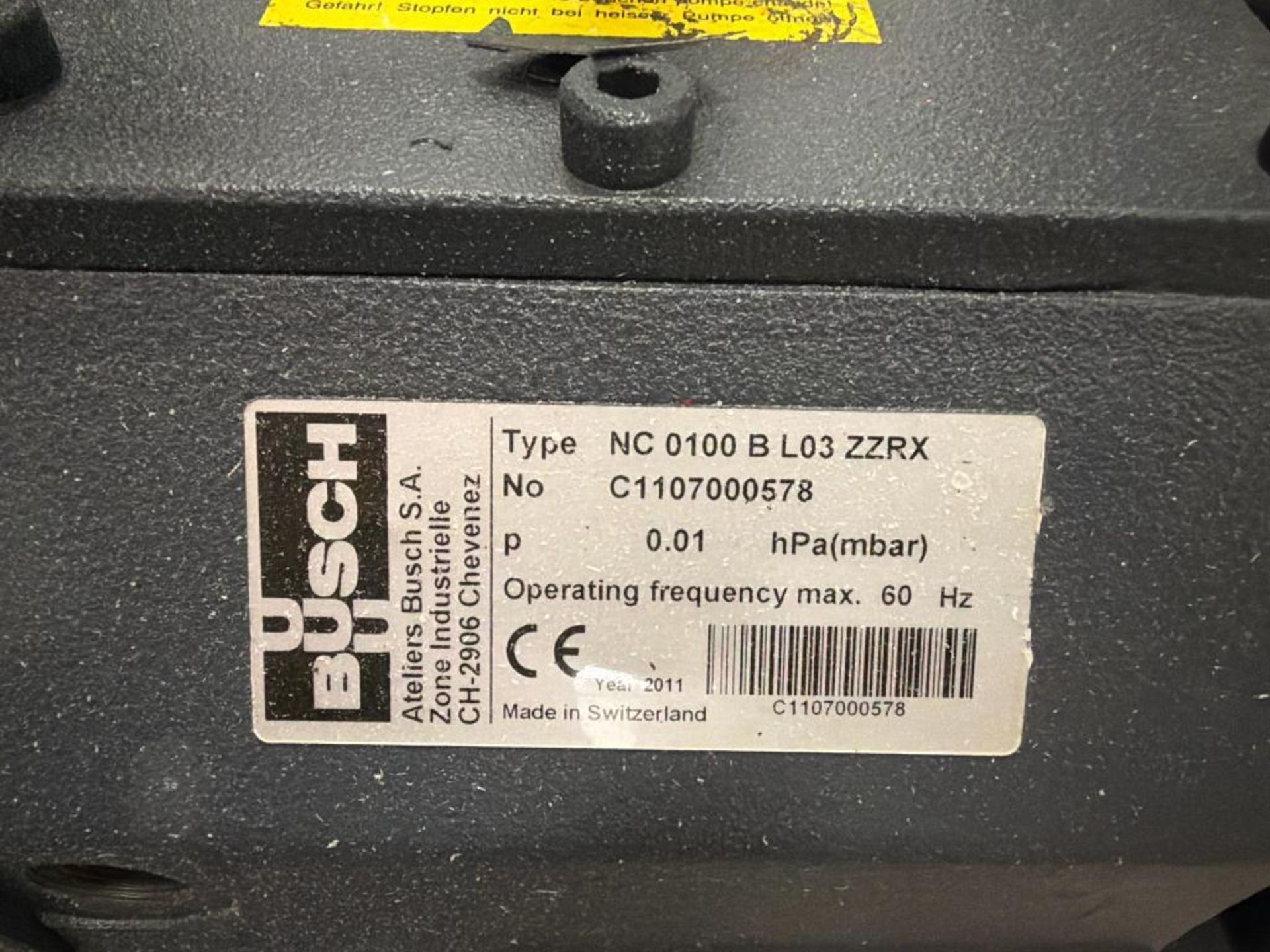 Busch NC 0100 B L03 ZZRX Rotary Screw Vacuum Pump w/ Filter Chambers; p ...