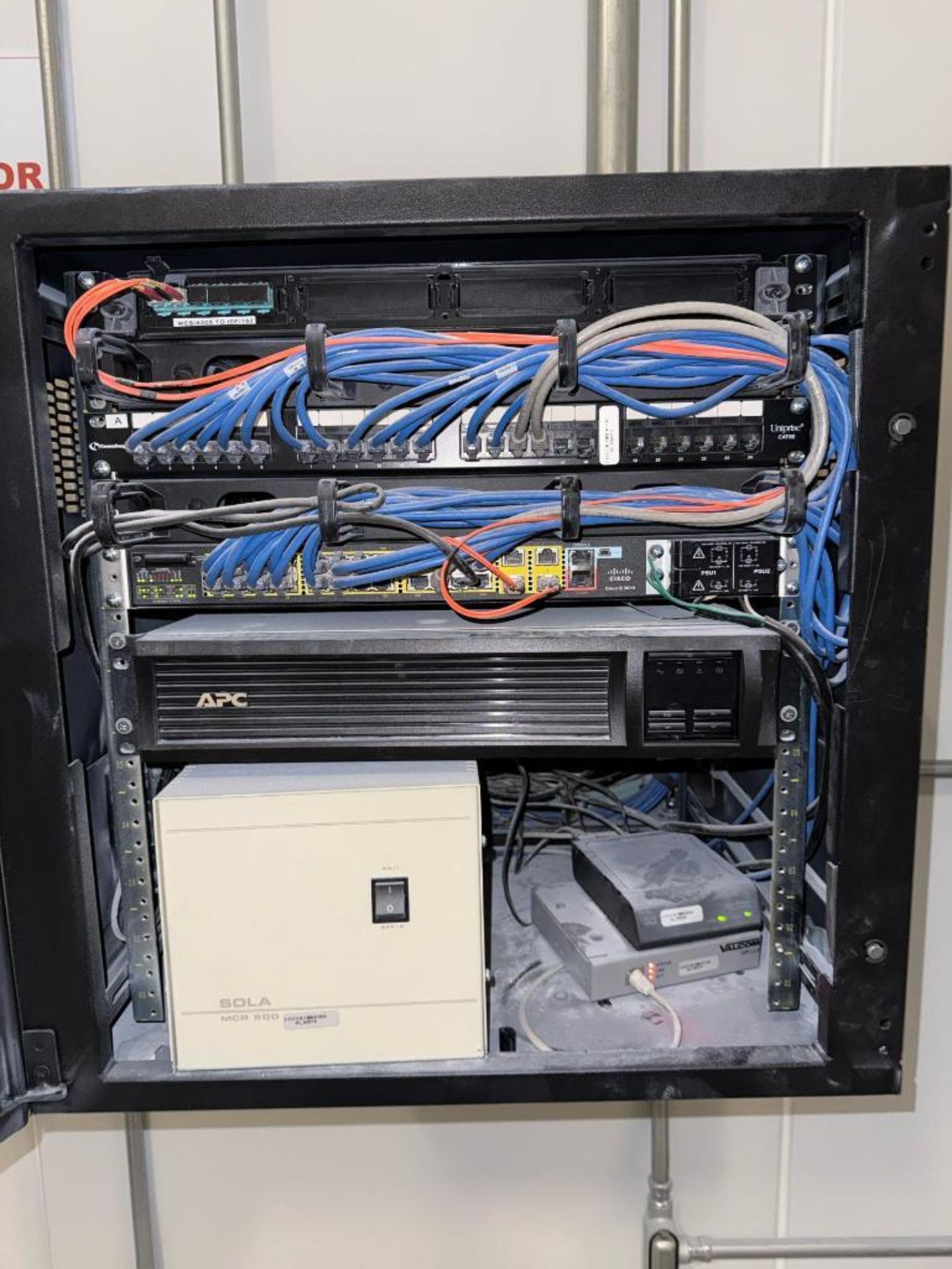 Hoffman Server Rack ; Consist of (1) Commscope Uniprise Switch (1 ...