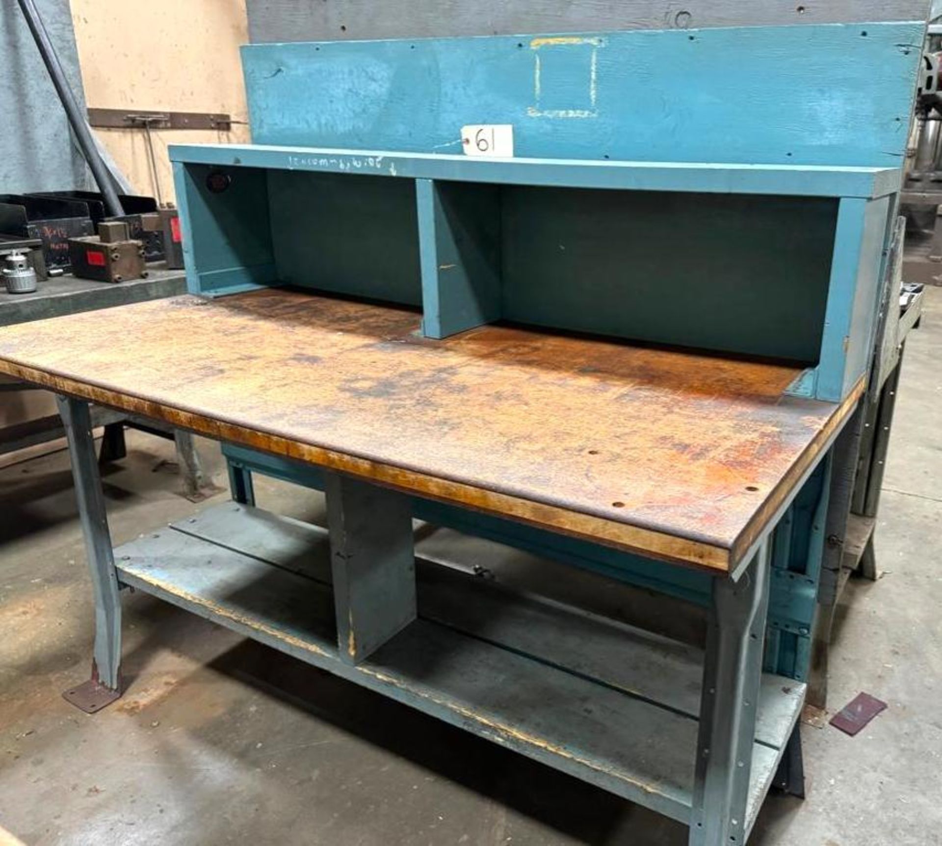 Loading Fee: $15 Steel Work Bench with Wood Top 60" x 31" x 34" High 56 ...