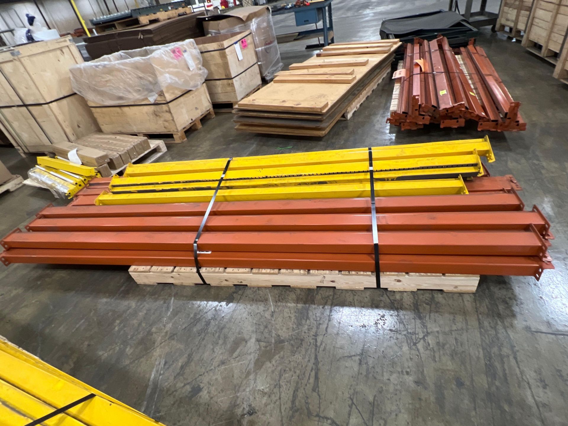 Loading Fee: $ 40 Lot of (16) Teardrop Pallet racking Beams (10) 5