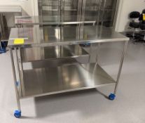 (2) Stainless Steel Mobile Carts (Bigger) - need measurements