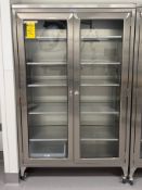 Stainless Steel Double Door Mobile Cabinet