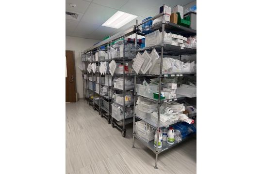 Metro Rack System consisting of - (6) Racks and Rail
