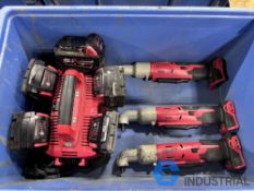 3/8" DRIVE MILWAUKEE MODEL 2668-20 CORDLESS TWO-SPEED RIGHT ANGLE IMPACT WRENCH WITH 6-PORT