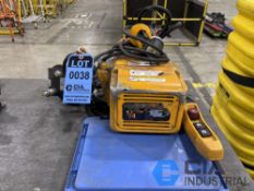 1/4 TON CAPACITY HARRINGTON MODEL NER0035D PENDANT CONTROL CHAIN HOIST WITH TROLLEY