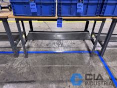 30" X 60" ADJUSTABLE STEEL FRAME MAPLE TOP WORKBENCH **SPECIAL NOTICE - DELAYED REMOVAL - PICKUP 1-