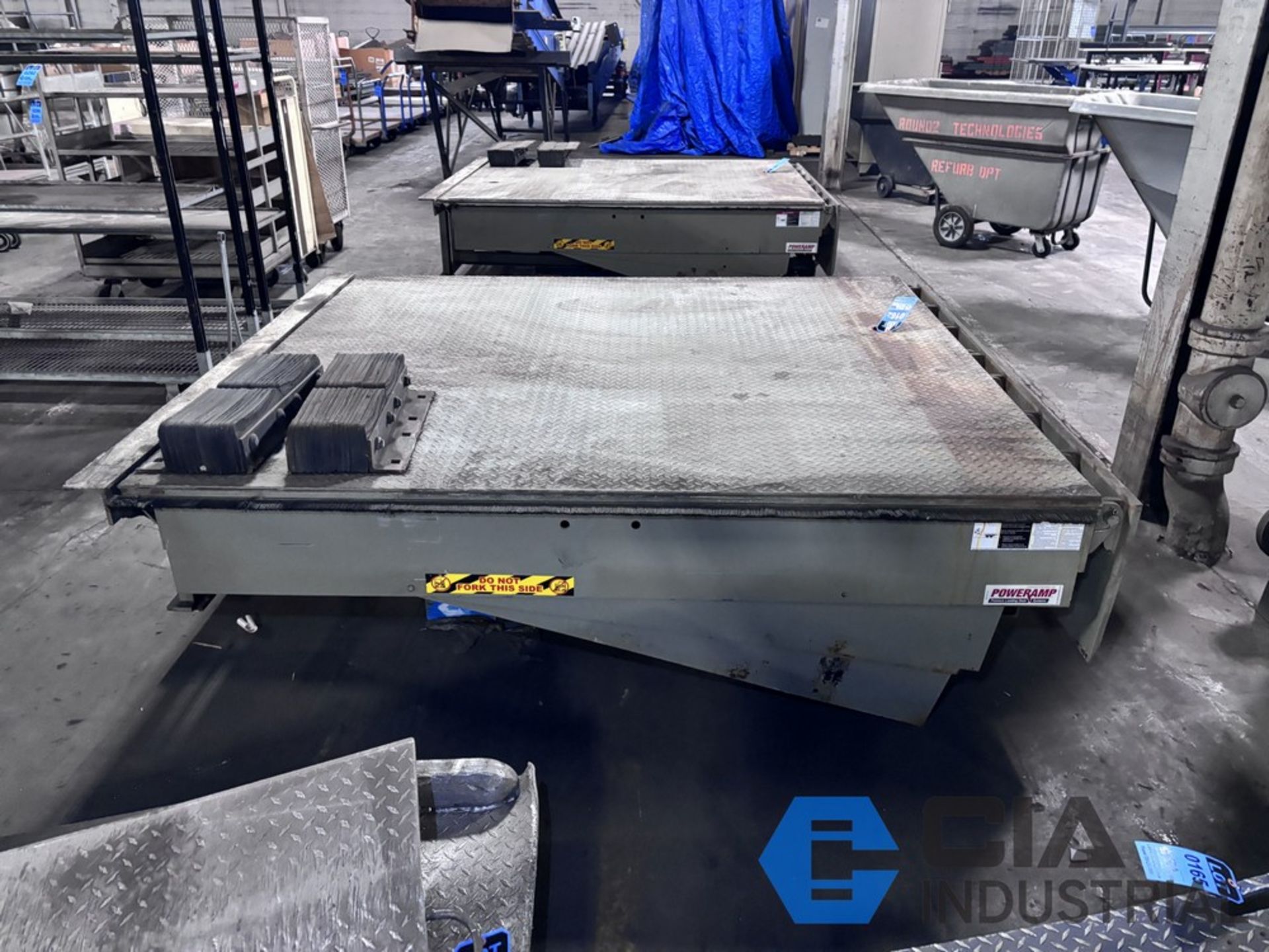 6' WIDE X 8' LONG POWER RAMP MODEL LMP-6835-16 PIT STYLE MECHANICAL ...