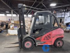 7,000 LB. LINDE MODEL H45D DIESEL SOLID PNEUMATIC TIRE FORKLIFT; S/N H2X394C01940, 146" MAX LIFT