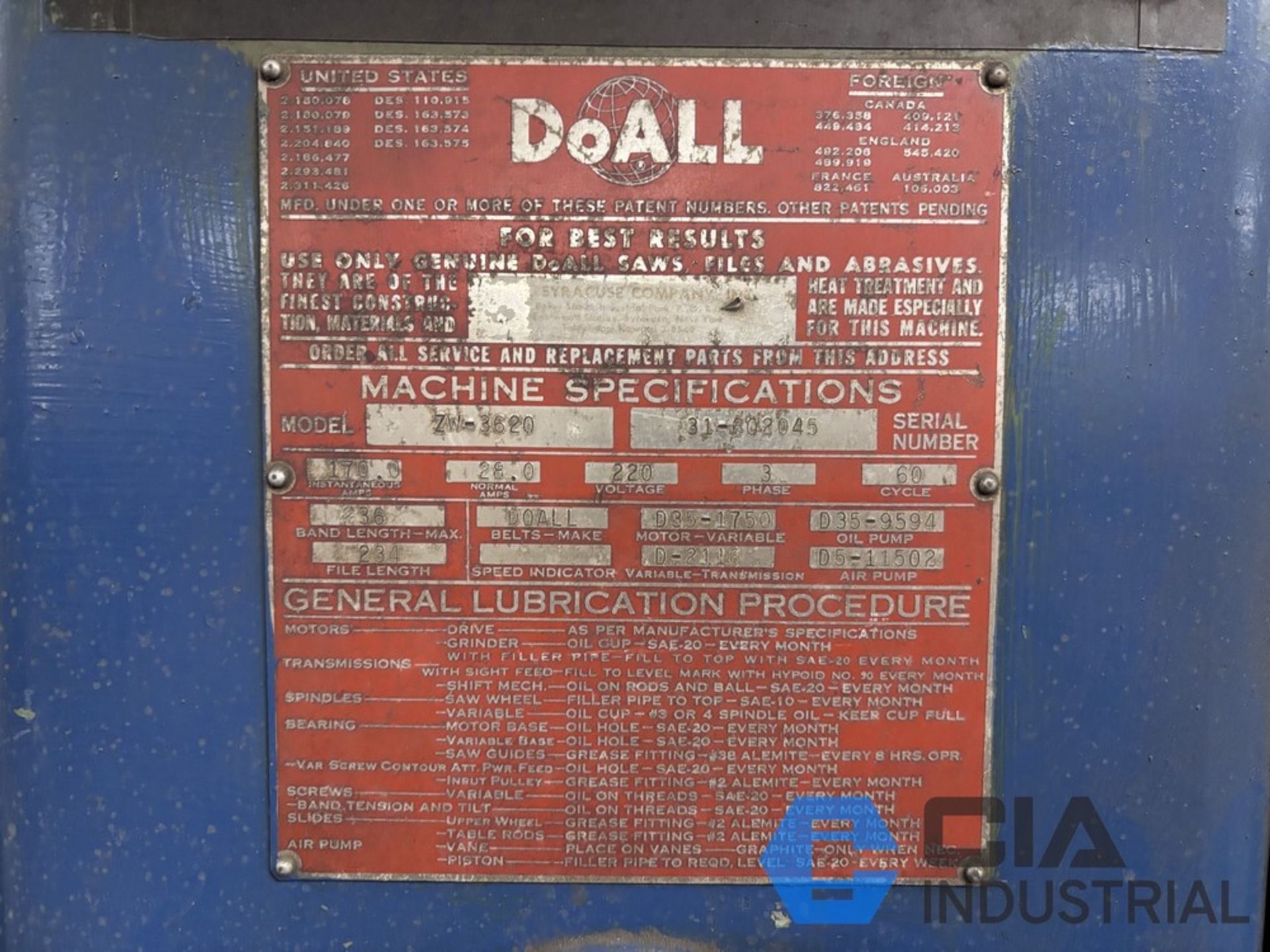 Doall Rpm 36