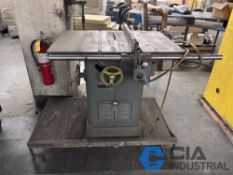 DELTA MODEL 11048 TABLE SAW; S/N 87-8759, 36" X 27" TABLE,