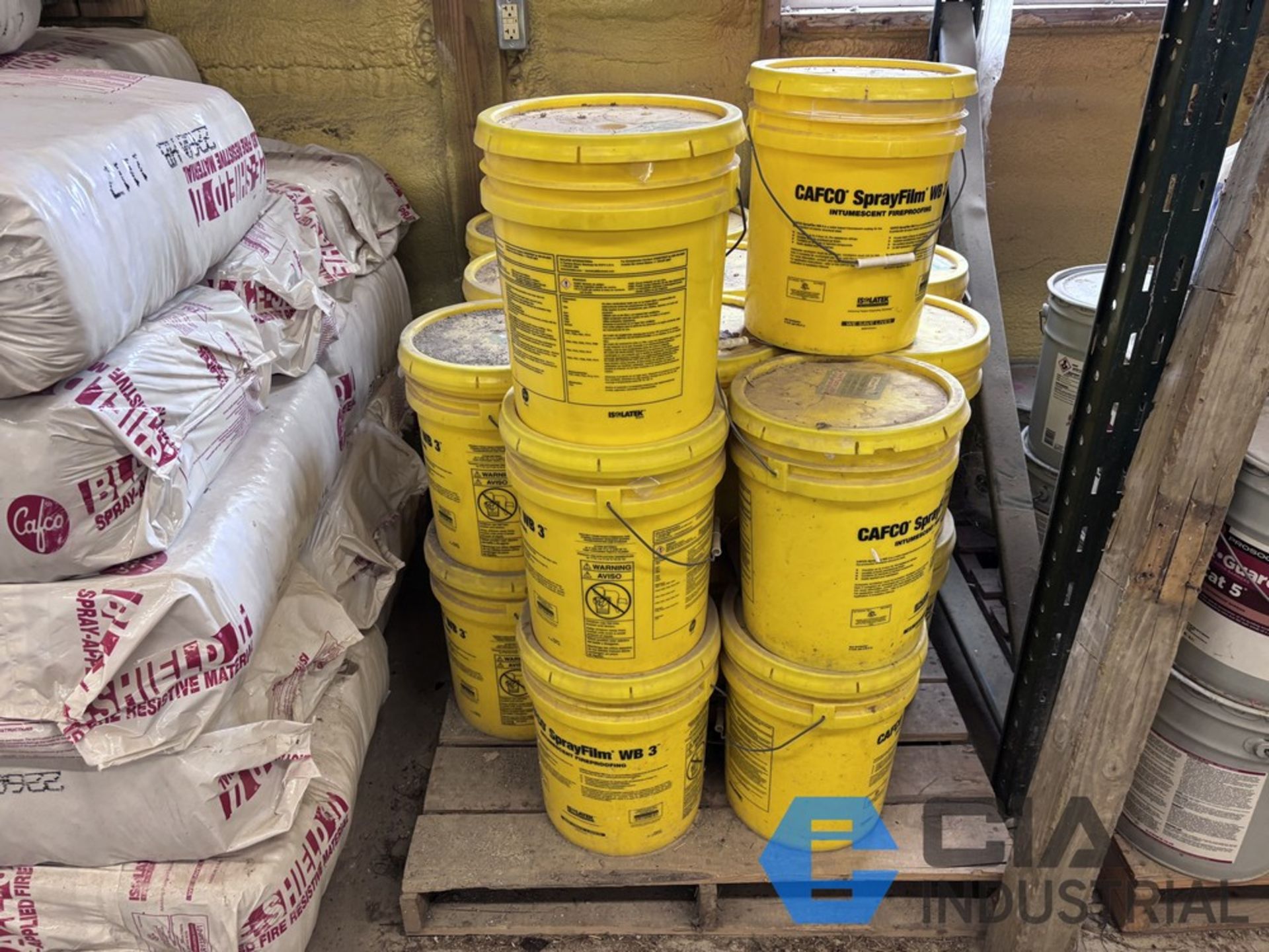 (LOT) CONTENTS OF (1) SECTION PALLET RACK - BAGS OF BLAXE-SHEILD SPRAY ...