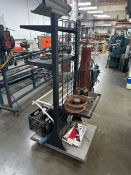 Rolling Metal Cart, metal shelves, swivel casters inv: 603