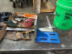 Hand tools includes a spot sprayer, metal scraper, socket wrenches, metal rods, saw inv: 601