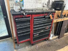 Craftsman Tool Chest with various included tools such as wrenches, screwdrivers, sockets, pliers. in