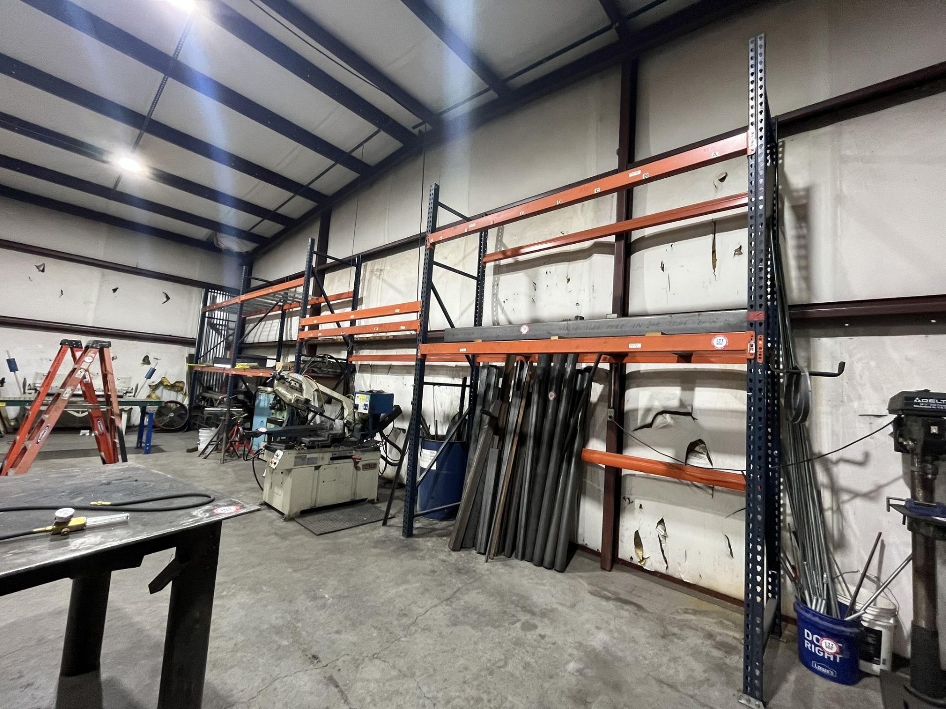 9 Foot Racking 4 Sections of Heavy Duty Metal Racking Each Section 9 ft W x 12 ft H ...