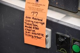 (2001) Robland Sliding Carriage Table Saw, Model E300 Chariot, s/n 20004578, Tilting Arbor