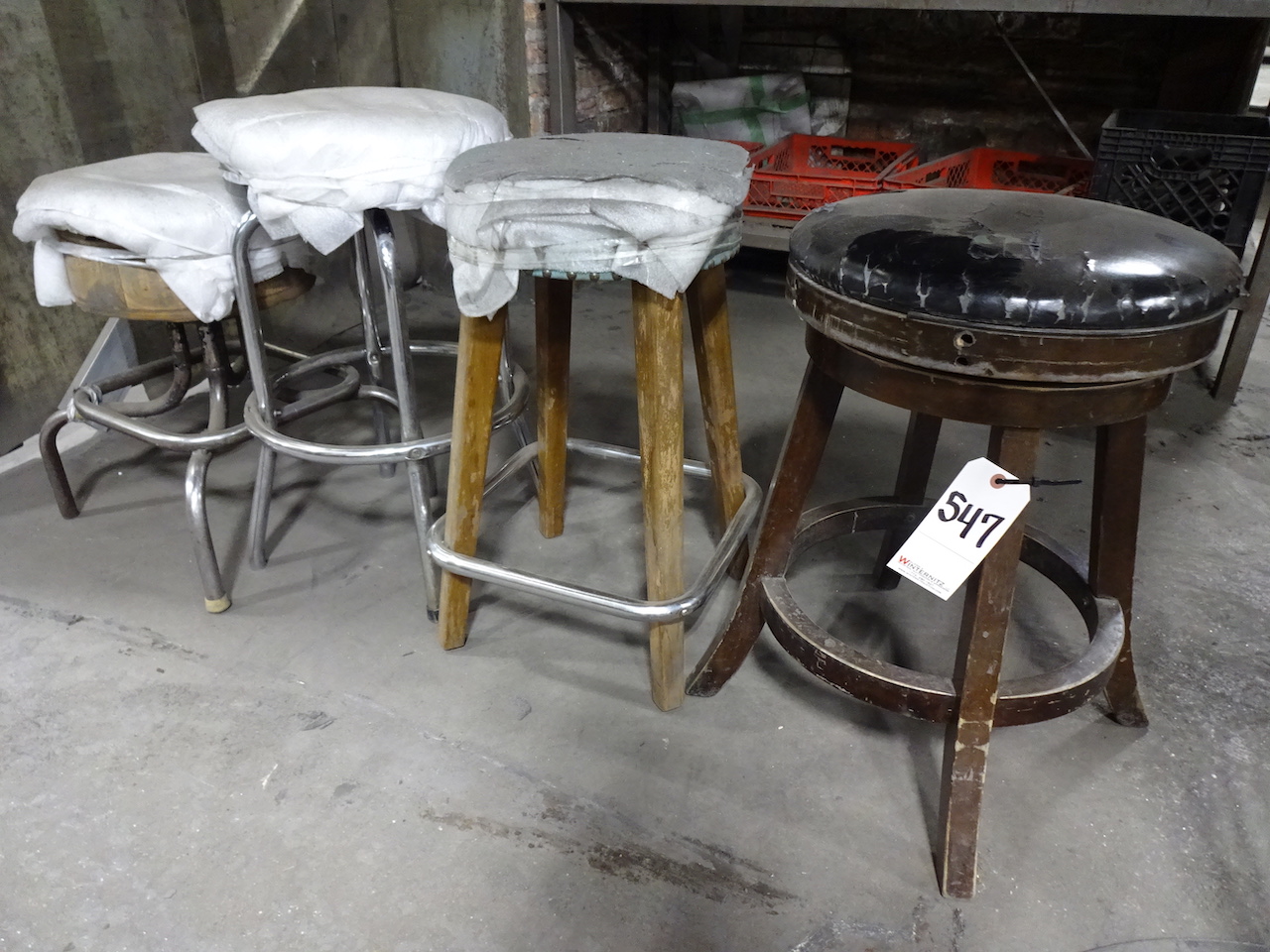 LOT ASSORTED SHOP STOOLS & CHAIRS